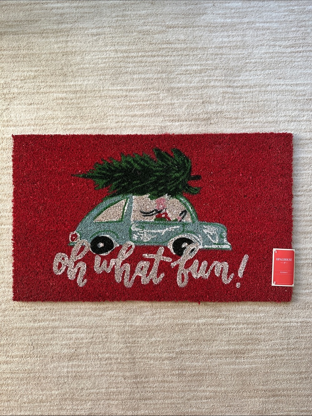 OPALHOUSE ‘’Oh What Fun!” Christmas Doormat Car Tree Holiday 18”x30” Target